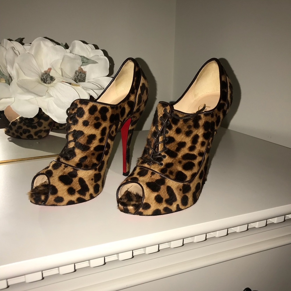 Christian LOUBOUTIN animal print ponyhair shoes